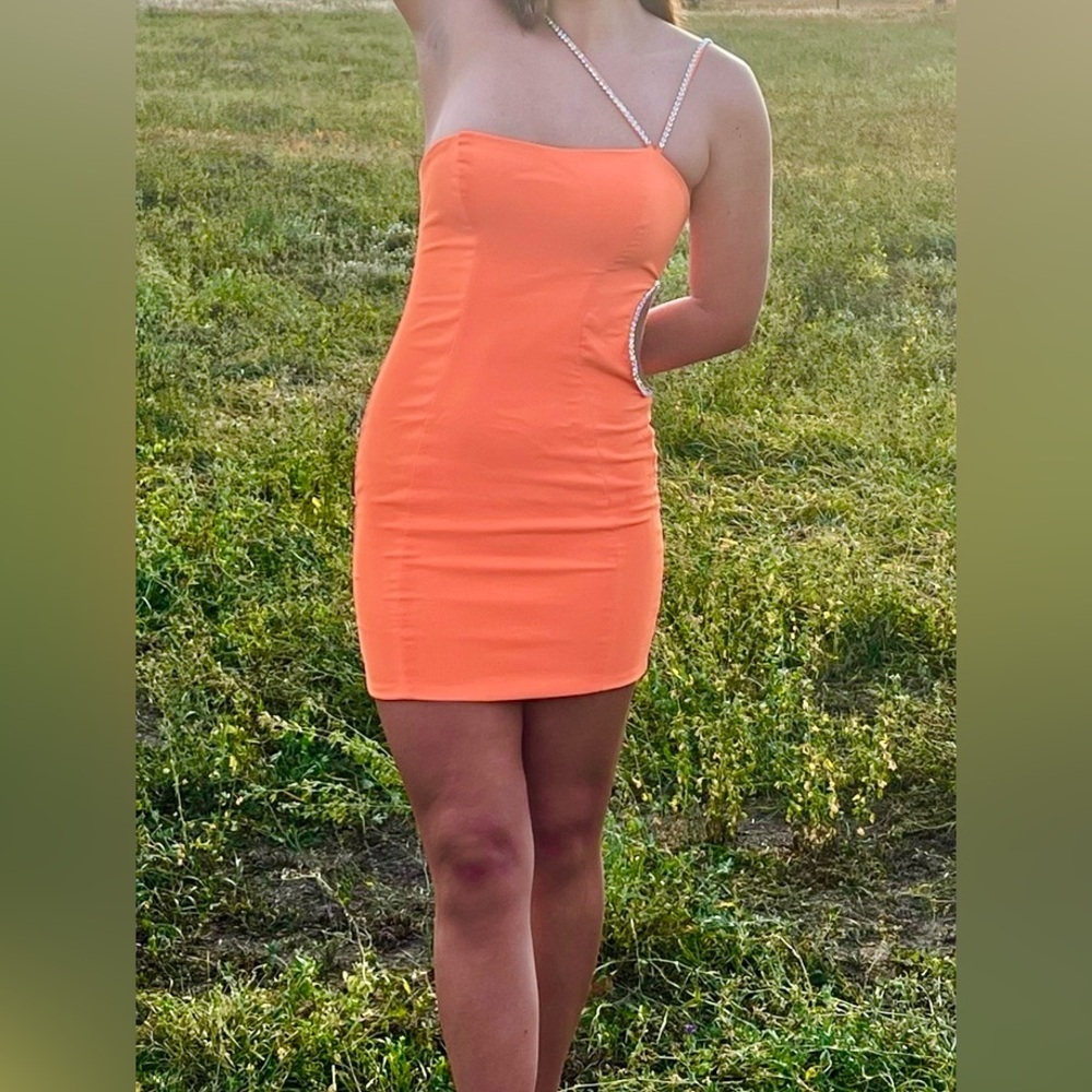 Oh Polly US 6 Cocktail Prom Homecoming Mini Cut Out Rhinestone Bodycon Dress - Picture 9 of 9